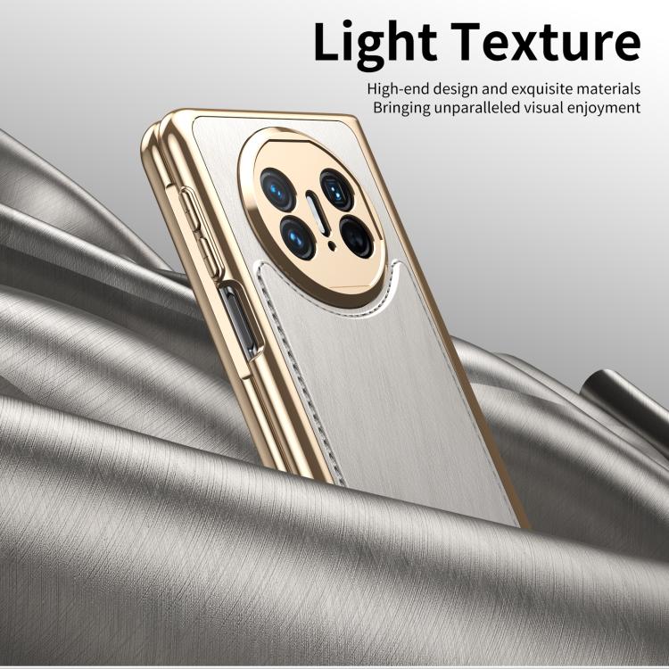 For Huawei Mate X3 Integrated Gold Wire Silver Brocade Plating Phone Case