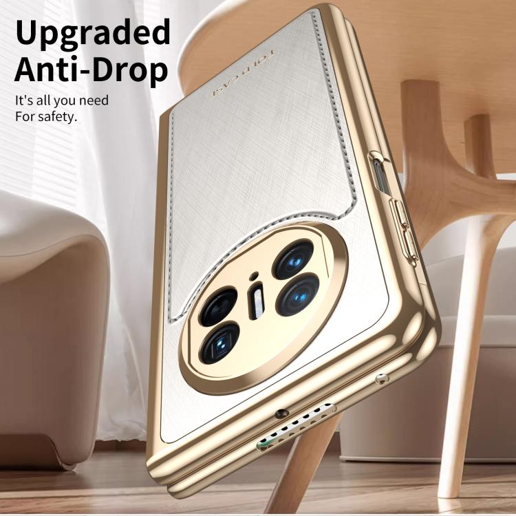 For Huawei Mate X3 Integrated Gold Wire Silver Brocade Plating Phone Case
