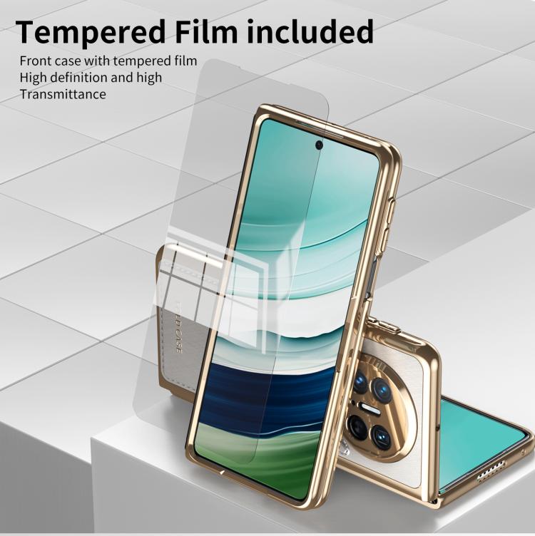 For Huawei Mate X3 Integrated Gold Wire Silver Brocade Plating Phone Case