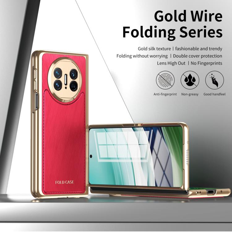 For Huawei Mate X5 Integrated Gold Wire Silver Brocade Plating Phone Case