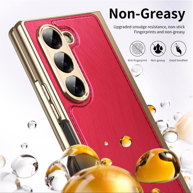 For Samsung Galaxy Z Fold6 Integrated Gold Wire Silver Brocade Plating Phone Case