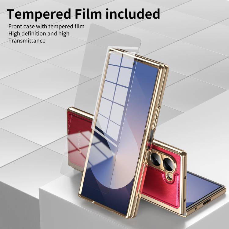 For Samsung Galaxy Z Fold6 Integrated Gold Wire Silver Brocade Plating Phone Case