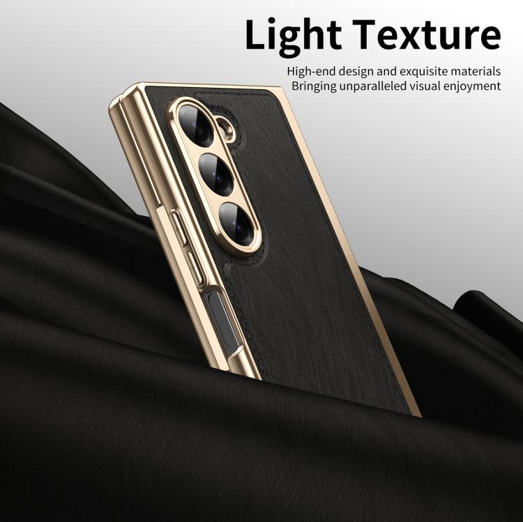 For Samsung Galaxy Z Fold6 Integrated Gold Wire Silver Brocade Plating Phone Case