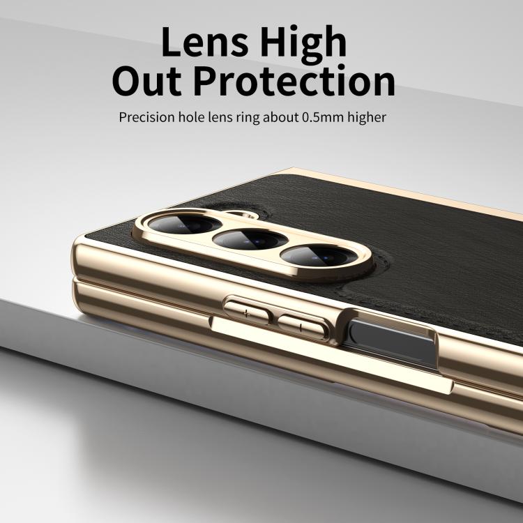 For Samsung Galaxy Z Fold6 Integrated Gold Wire Silver Brocade Plating Phone Case