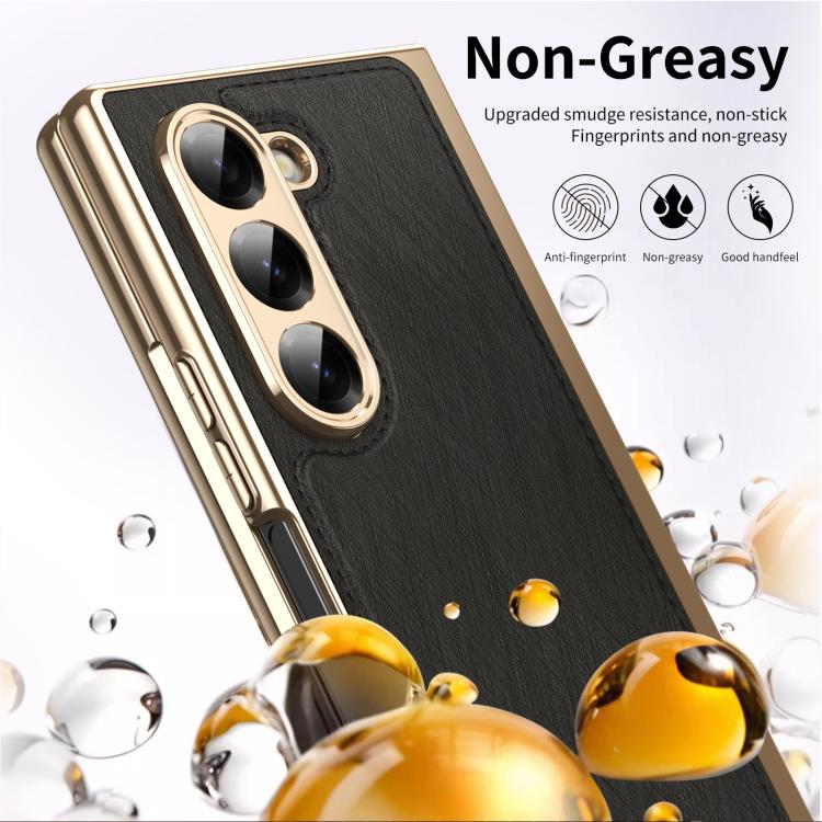 For Samsung Galaxy Z Fold6 Integrated Gold Wire Silver Brocade Plating Phone Case