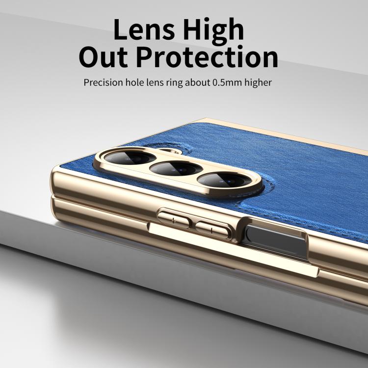 For Samsung Galaxy Z Fold6 Integrated Gold Wire Silver Brocade Plating Phone Case