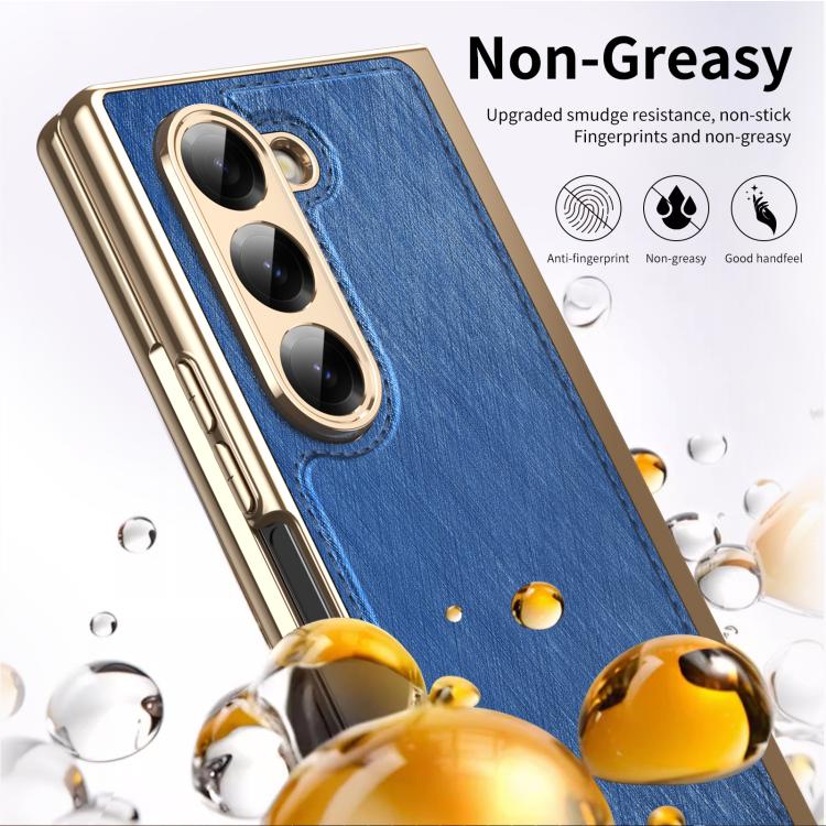For Samsung Galaxy Z Fold6 Integrated Gold Wire Silver Brocade Plating Phone Case