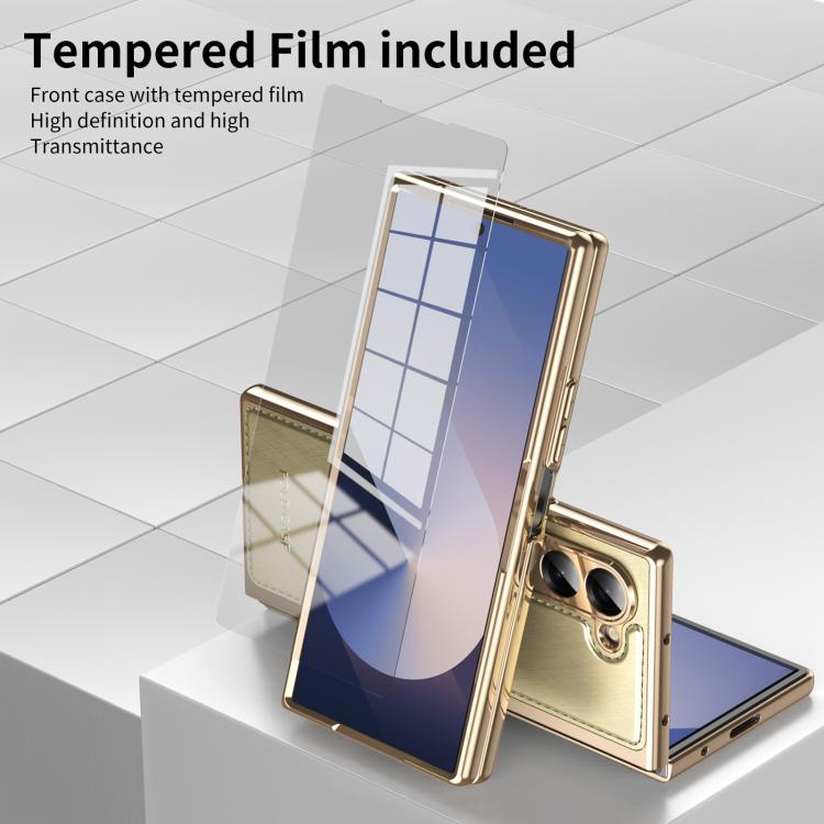 For Samsung Galaxy Z Fold6 Integrated Gold Wire Silver Brocade Plating Phone Case
