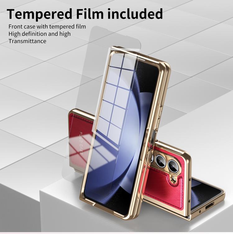 For Samsung Galaxy Z Fold5 Integrated Gold Wire Silver Brocade Plating Phone Case