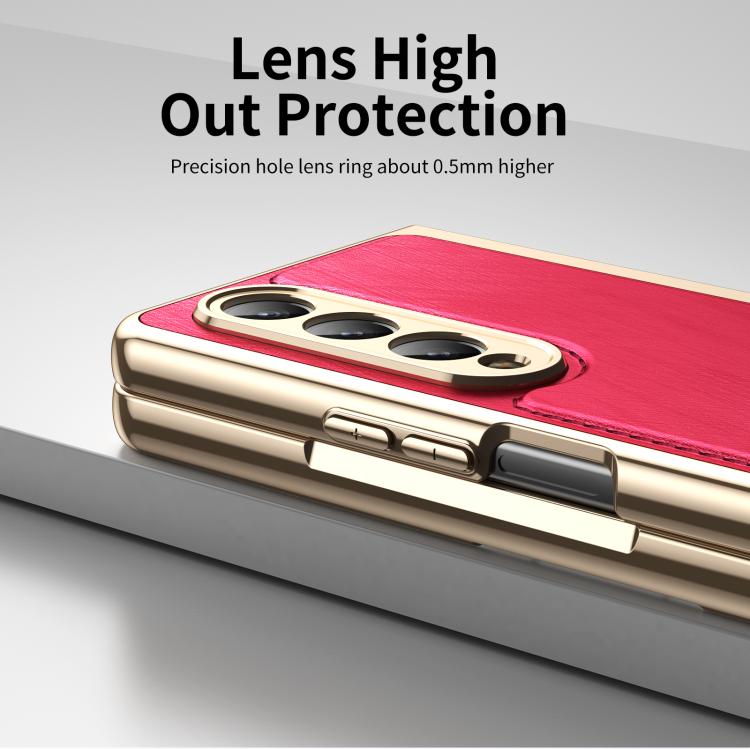 For Samsung Galaxy Z Fold4 Integrated Gold Wire Silver Brocade Plating Phone Case