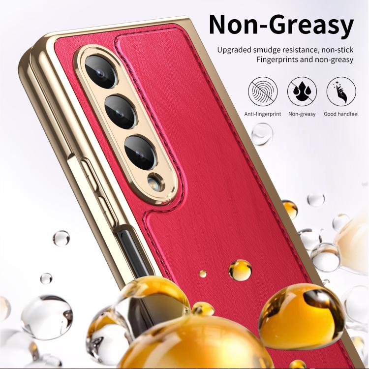 For Samsung Galaxy Z Fold4 Integrated Gold Wire Silver Brocade Plating Phone Case