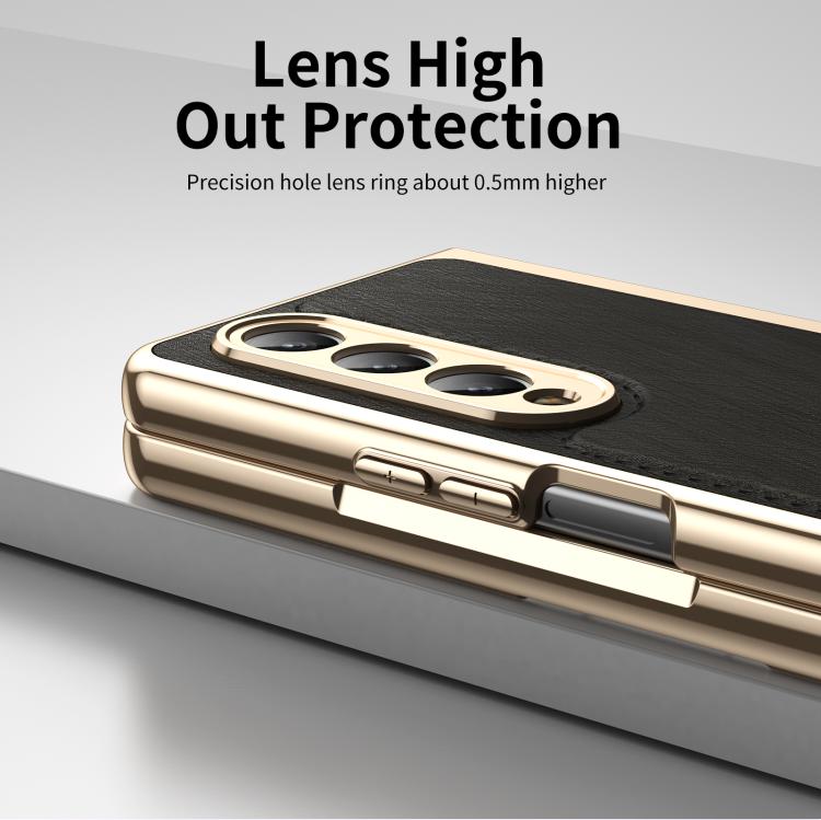 For Samsung Galaxy Z Fold4 Integrated Gold Wire Silver Brocade Plating Phone Case
