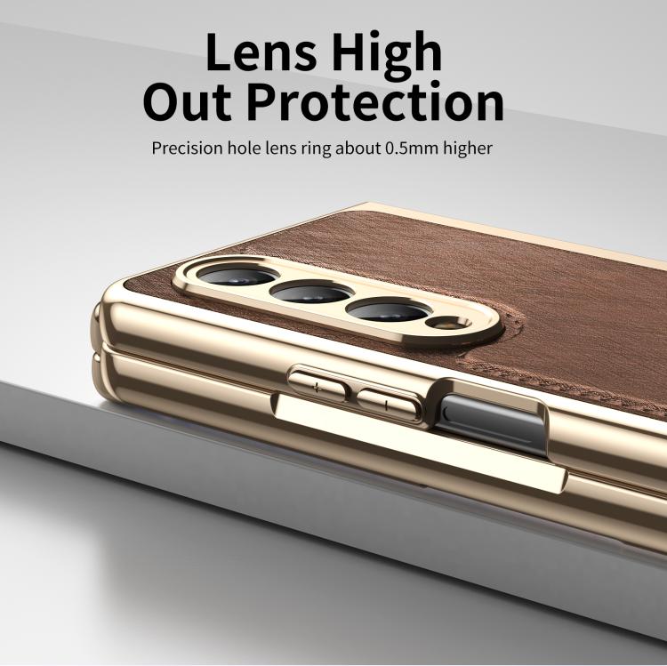For Samsung Galaxy Z Fold4 Integrated Gold Wire Silver Brocade Plating Phone Case