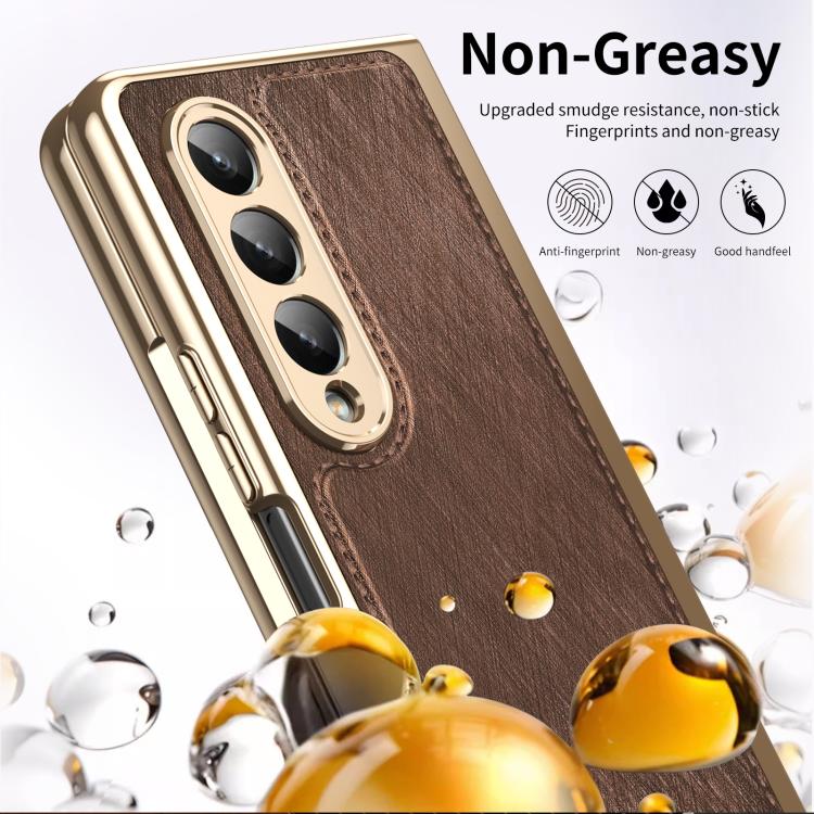 For Samsung Galaxy Z Fold4 Integrated Gold Wire Silver Brocade Plating Phone Case