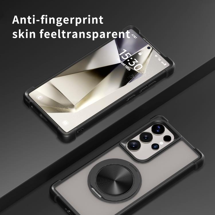 For Samsung Galaxy S25 Ultra 5G CD Texture 360 Degree Rotating Holder MagSafe Phone Case