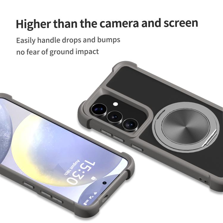 For Samsung Galaxy S26+ 5G CD Texture 360 Degree Rotating Holder MagSafe Phone Case