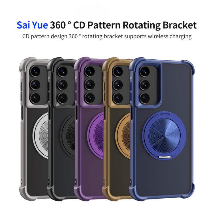 For Samsung Galaxy A26 5G CD Texture 360 Degree Rotating Holder MagSafe Phone Case