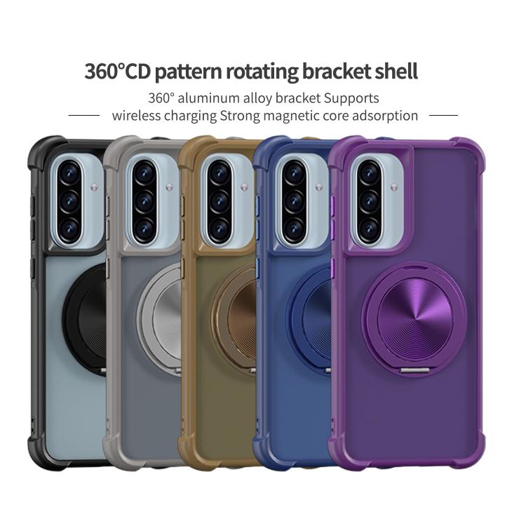 For Samsung Galaxy A36 5G CD Texture 360 Degree Rotating Holder MagSafe Phone Case