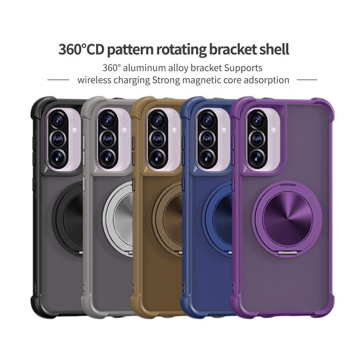 For Samsung Galaxy A56 5G CD Texture 360 Degree Rotating Holder MagSafe Phone Case