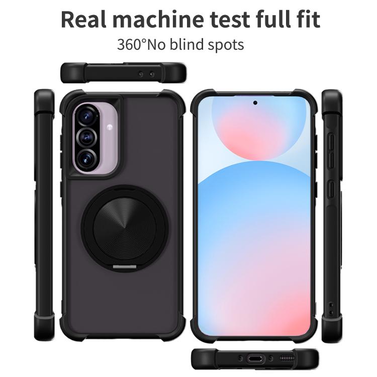 For Samsung Galaxy A56 5G CD Texture 360 Degree Rotating Holder MagSafe Phone Case