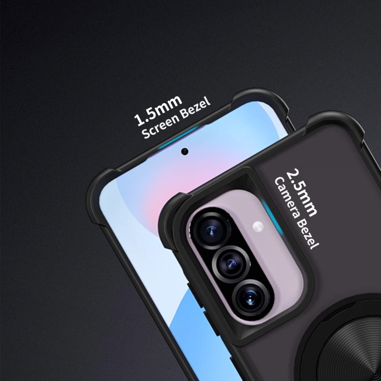 For Samsung Galaxy A56 5G CD Texture 360 Degree Rotating Holder MagSafe Phone Case