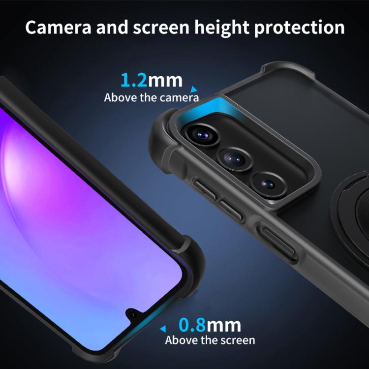 For Samsung Galaxy A17 4G CD Texture 360 Degree Rotating Holder MagSafe Phone Case