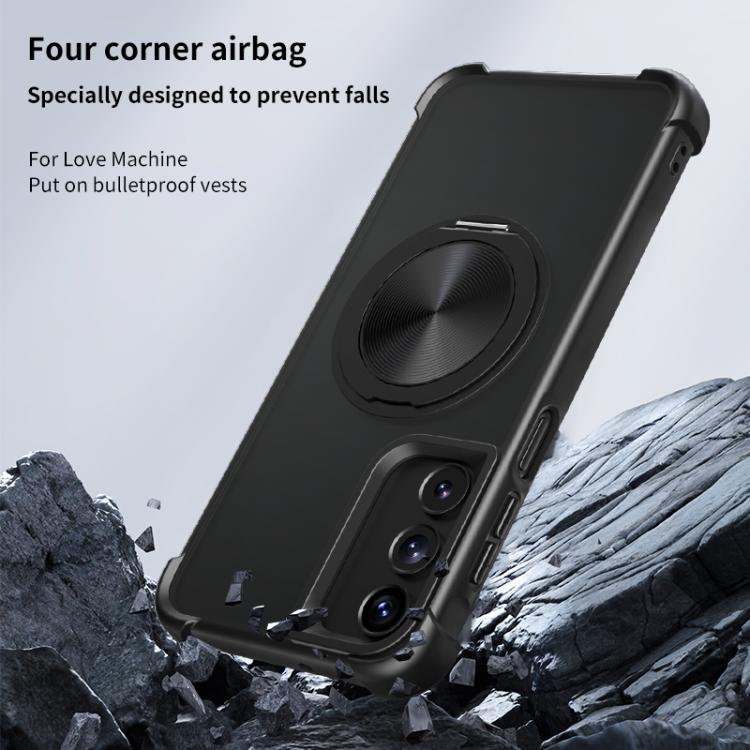 For Samsung Galaxy A25 / A35 / A55 CD Texture 360 Degree Rotating Holder MagSafe Phone Case
