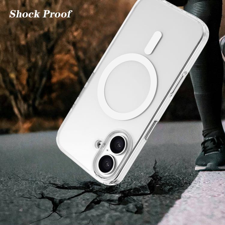 For iPhone 16 Plus High Transparency TPU Hybrid PC MagSafe Magnetic Phone Case