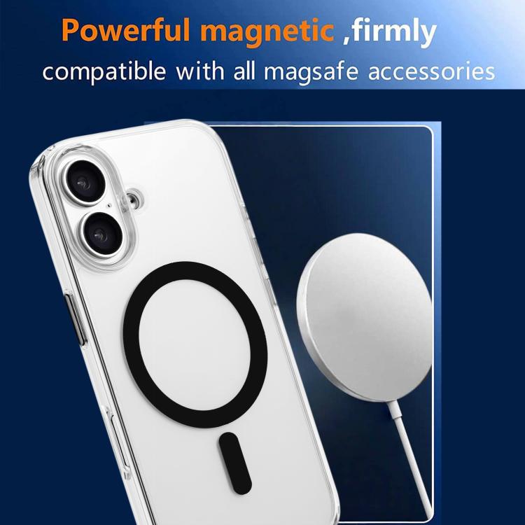 For iPhone 16 Plus High Transparency TPU Hybrid PC MagSafe Magnetic Phone Case