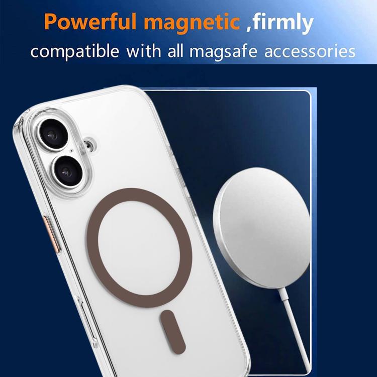 For iPhone 16 Plus High Transparency TPU Hybrid PC MagSafe Magnetic Phone Case