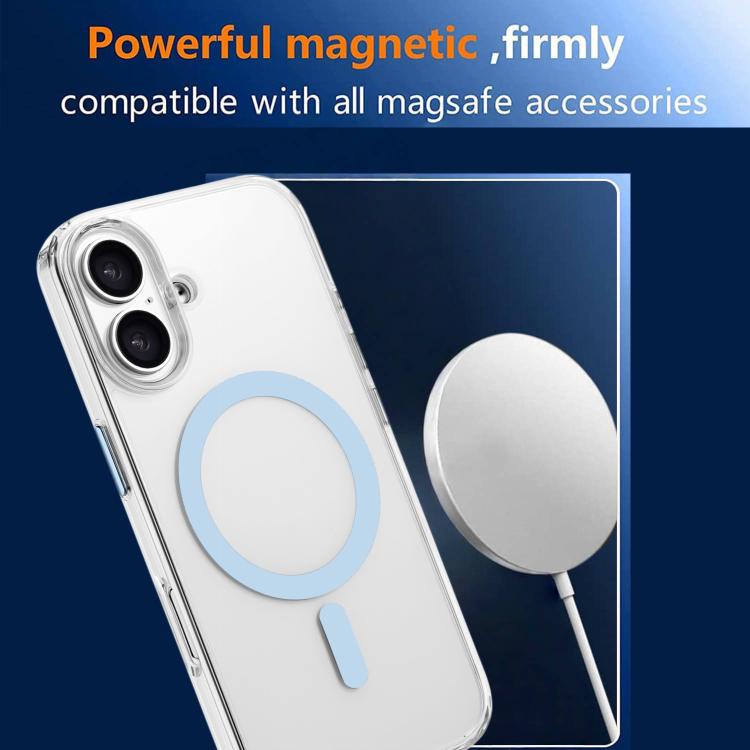 For iPhone 16 Plus High Transparency TPU Hybrid PC MagSafe Magnetic Phone Case