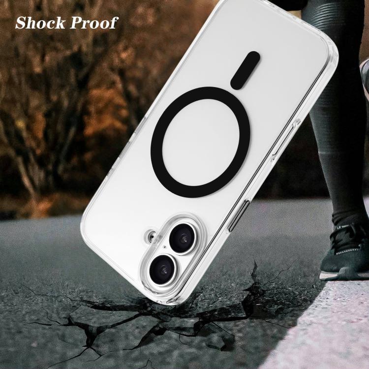 For iPhone 16 High Transparency TPU Hybrid PC MagSafe Magnetic Phone Case