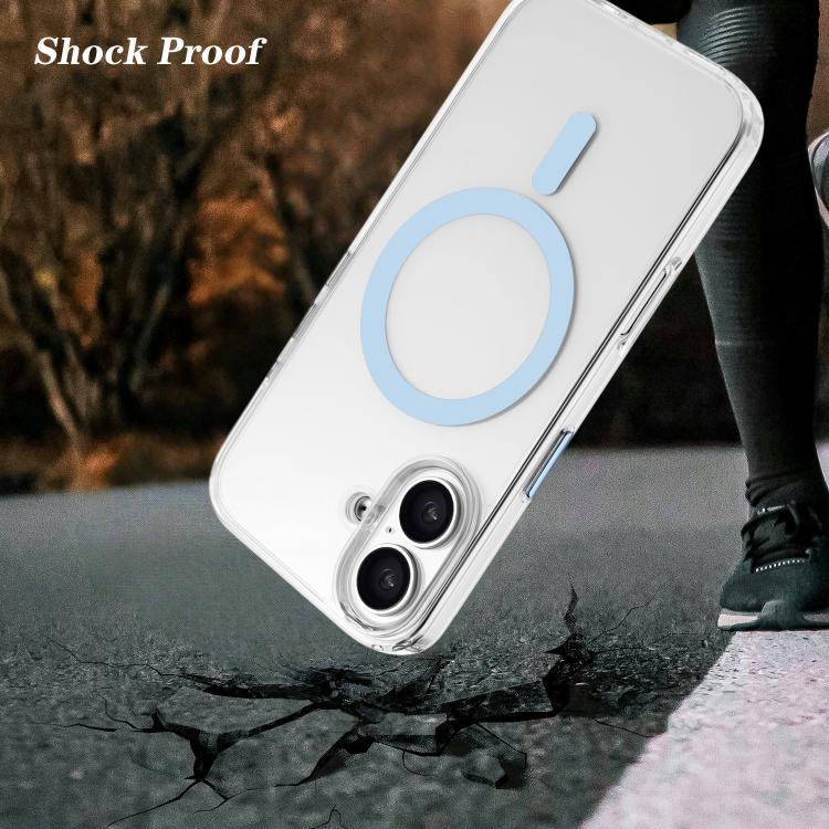 For iPhone 16 High Transparency TPU Hybrid PC MagSafe Magnetic Phone Case