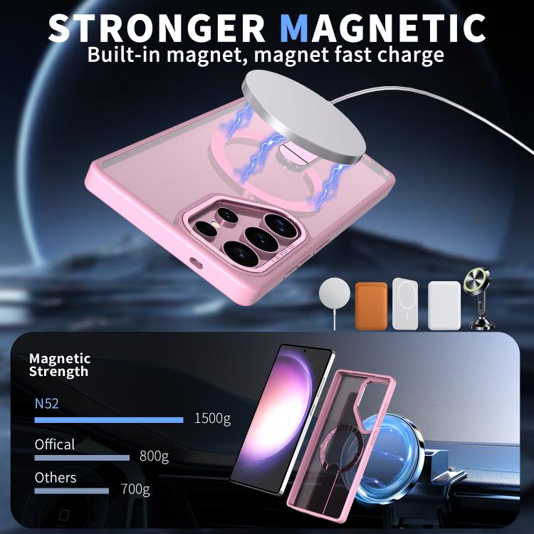 For Samsung Galaxy S22 Ultra 5G Star Shine Series TPU + PC MagSafe Phone Case with Fold Holder