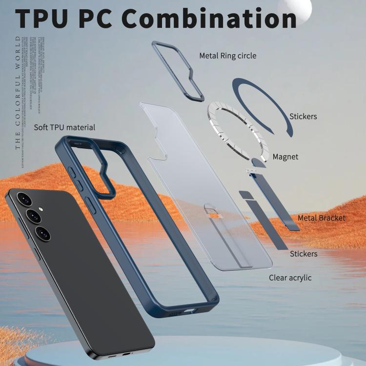 For Samsung Galaxy S23 FE 5G Star Shine Series TPU + PC MagSafe Phone Case with Fold Holder