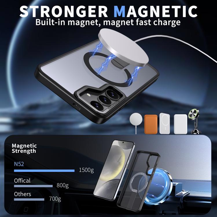 For Samsung Galaxy S23 FE 5G Star Shine Series TPU + PC MagSafe Phone Case with Fold Holder