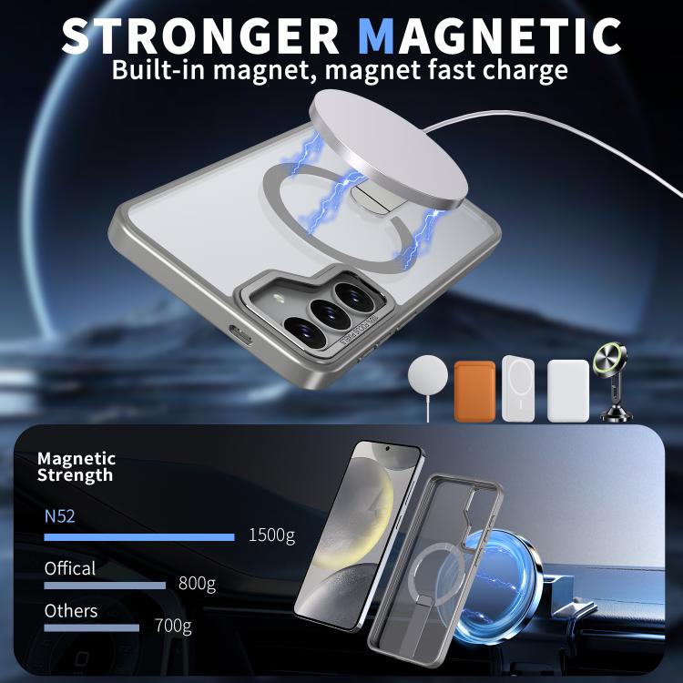 For Samsung Galaxy S24 5G / S25 5G Star Shine Series TPU + PC MagSafe Phone Case with Fold Holder