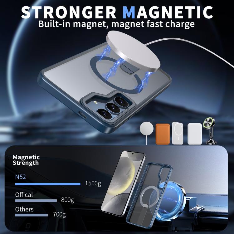 For Samsung Galaxy S24 5G / S25 5G Star Shine Series TPU + PC MagSafe Phone Case with Fold Holder