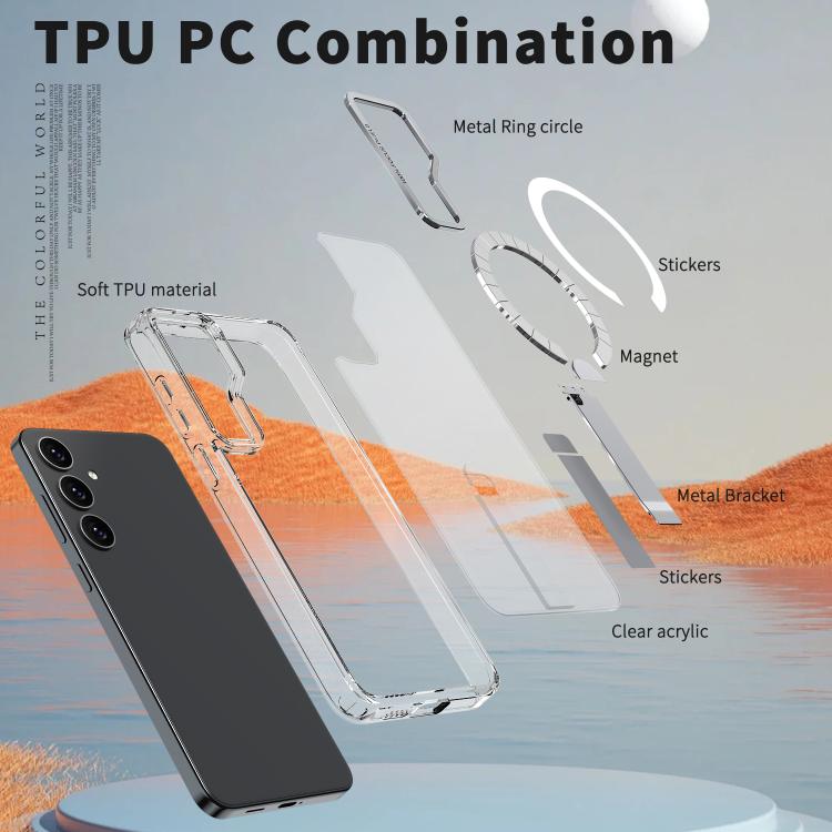 For Samsung Galaxy S24+ 5G / S25+ 5G  Star Shine Series TPU + PC MagSafe Phone Case with Fold Holder