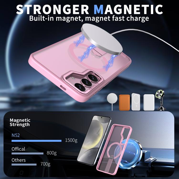 For Samsung Galaxy S24+ 5G / S25+ 5G  Star Shine Series TPU + PC MagSafe Phone Case with Fold Holder