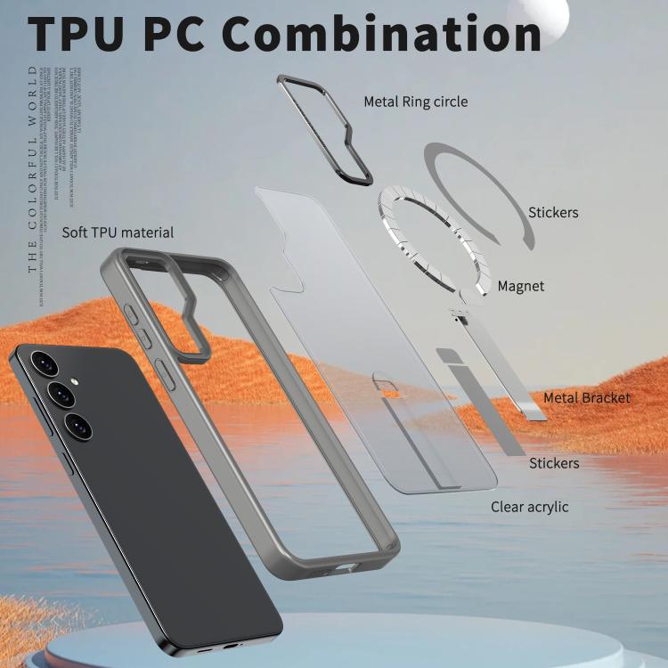 For Samsung Galaxy S24+ 5G / S25+ 5G  Star Shine Series TPU + PC MagSafe Phone Case with Fold Holder