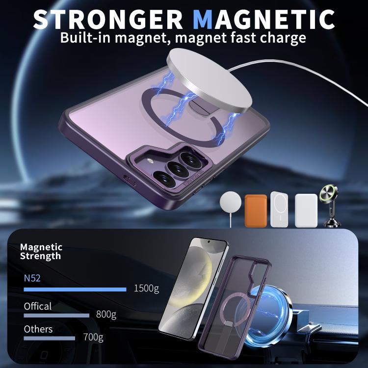 For Samsung Galaxy S24+ 5G / S25+ 5G  Star Shine Series TPU + PC MagSafe Phone Case with Fold Holder