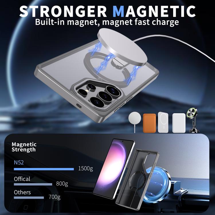 For Samsung Galaxy S24 Ultra 5G Star Shine Series TPU + PC MagSafe Phone Case with Fold Holder