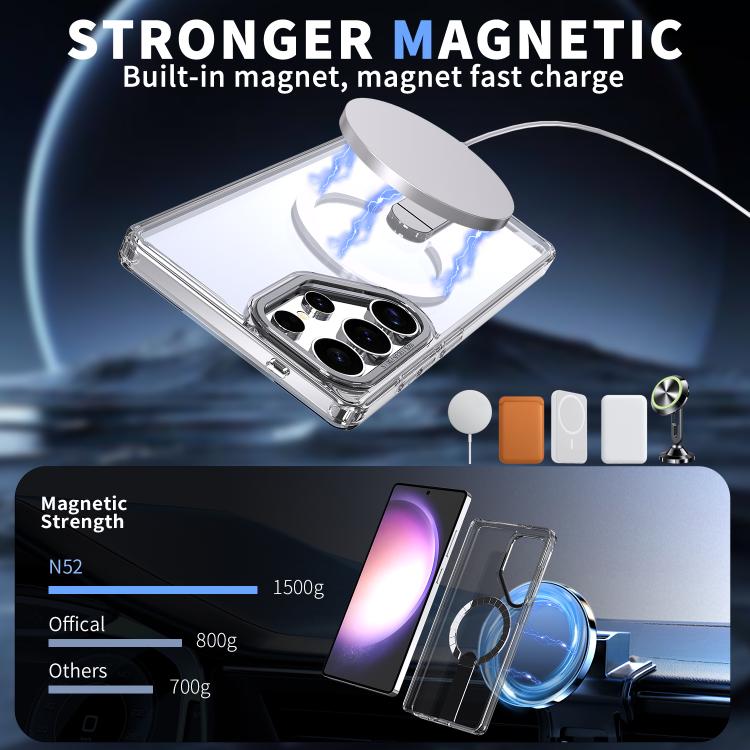 For Samsung Galaxy S25 Ultra 5G Star Shine Series TPU + PC MagSafe Phone Case with Fold Holder