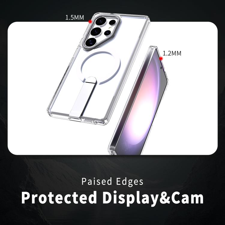 For Samsung Galaxy S25 Ultra 5G Star Shine Series TPU + PC MagSafe Phone Case with Fold Holder