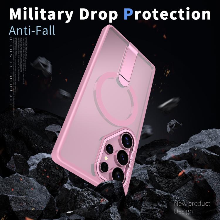For Samsung Galaxy S25 Ultra 5G Star Shine Series TPU + PC MagSafe Phone Case with Fold Holder