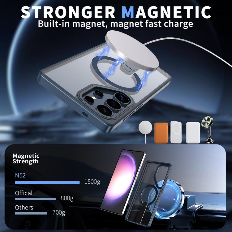 For Samsung Galaxy S25 Ultra 5G Star Shine Series TPU + PC MagSafe Phone Case with Fold Holder