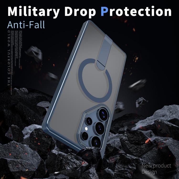 For Samsung Galaxy S25 Ultra 5G Star Shine Series TPU + PC MagSafe Phone Case with Fold Holder