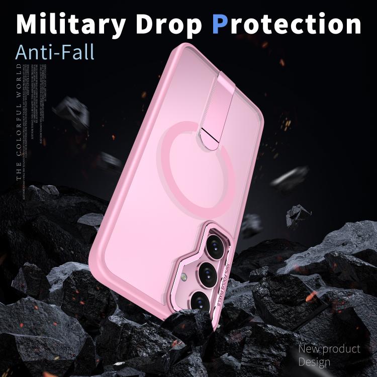 For Samsung Galaxy S24 FE 5G Star Shine Series TPU + PC MagSafe Phone Case with Fold Holder