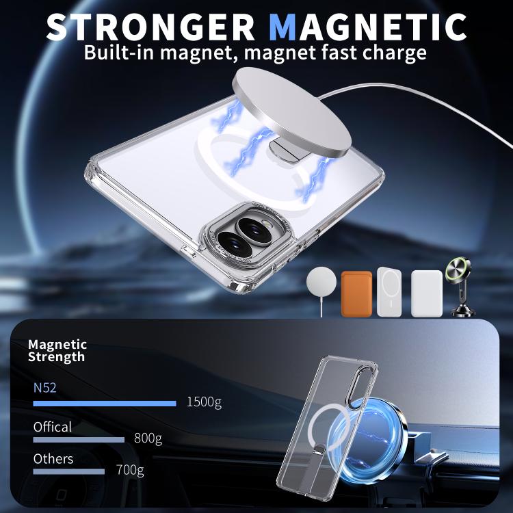 For Samsung Galaxy S25 Edge 5G Star Shine Series TPU + PC MagSafe Phone Case with Fold Holder